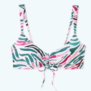 Summersalt Watercolor Zebra Cinched  Bikini Top